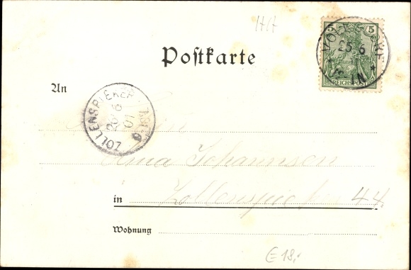 Chromo-Litho Hamburg Wandsbek, garden, Friedenseiche, Hotel Stadt Hamburg