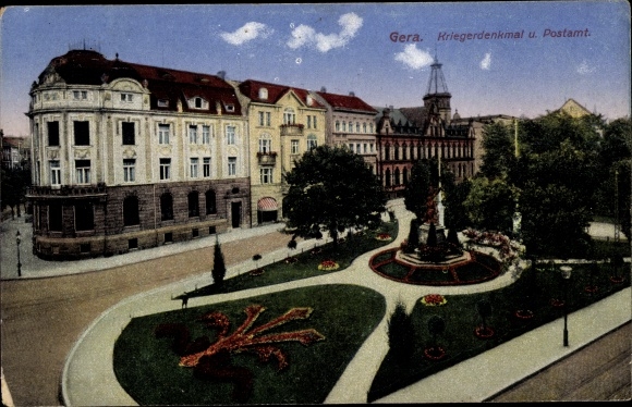 KP Gera Turyngia, pomnik wojenny i poczta