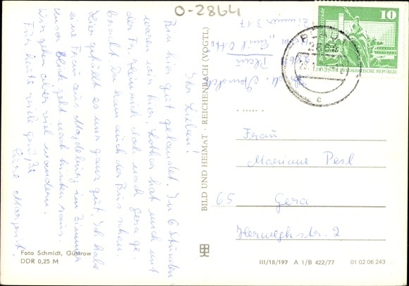 Postcard Plau am See, FDGB convalescent home Emil Otto, beach