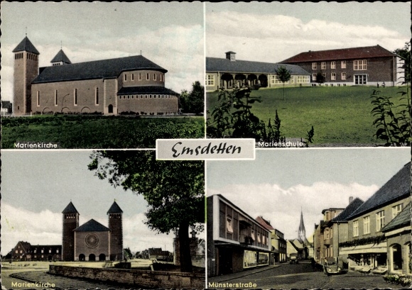 KP Emsdetten w Westfalii, Kościół Mariacki, Szkoła Mariacka, Münsterstrasse
