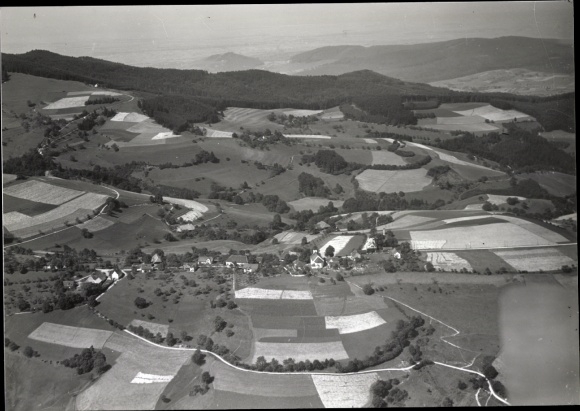 Horben im Breisgau, Black Forest, agricultural fields, a village in the middle,...