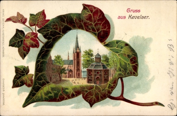 Ivy leaf Chromo-Litho Kevelaer am Niederrhein, church, chapel of grace