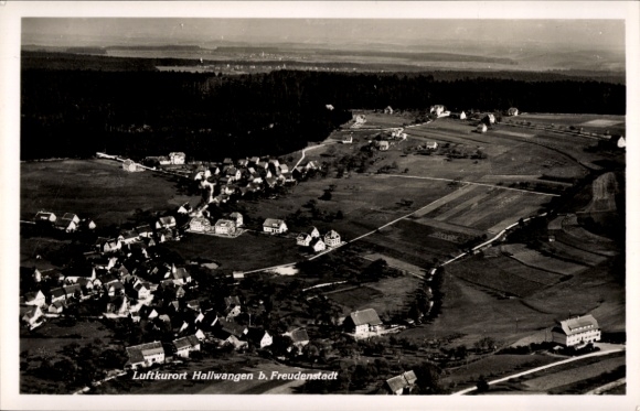 Postcard Hallwangen Dornstetten in the Black Forest Württemberg, aerial photograph