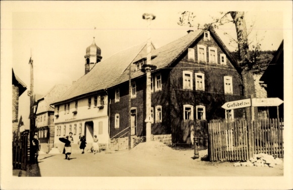 Postcard Schönnbrunn Schleusengrund in Thuringia, HO Restaurant Wilder Mann
