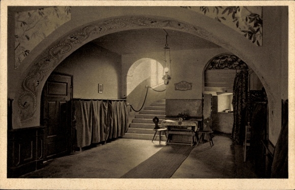 Postcard Uhlstädt Kirchhasel an der Saale, Hall in Weissenburg Castle