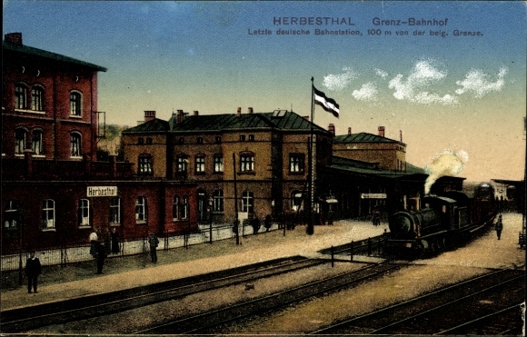 PC Herbesthal Lontzen Wallonia Liège, border station, track side, La Gare
