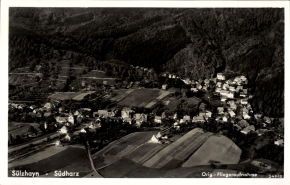 Ak Sülzhayn Ellrich im Harz Thüringen, Fliegeraufnahme