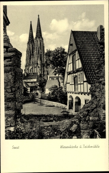 PC Soest North Rhine-Westphalia, meadow church, pond mill