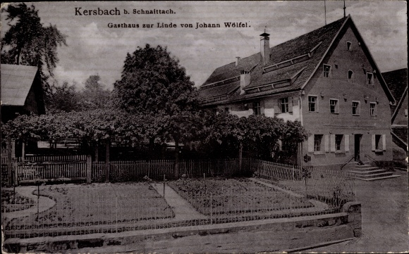 Ak Kersbach Neunkirchen am Sand Mittelfranken, Gasthaus zur Linde, Garten