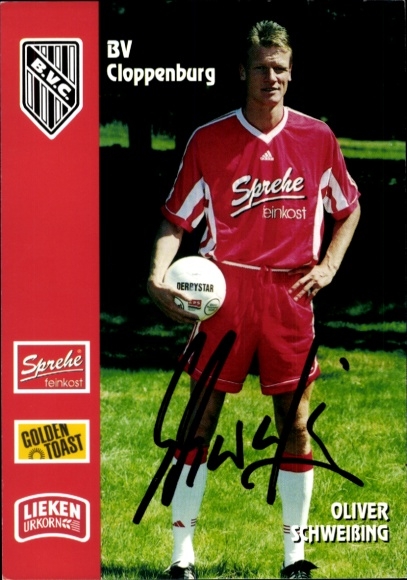 Autograph card footballer Oliver Schweißing, BV Cloppenburg, autograph