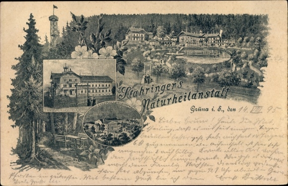 Vorläufer Litho Grüna in Sachsen, Stahringers Naturheilanstalt, Restaurant