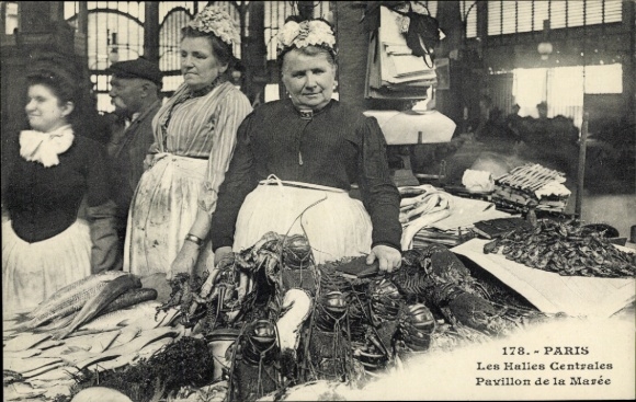 Postcard Paris I., Les Halles Centrales, Pavillon de la Maree