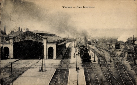 Postcard Vierzon-Cher, inner station