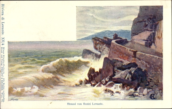 Artist PC Sestri Levante Liguria, surf, road by the sea