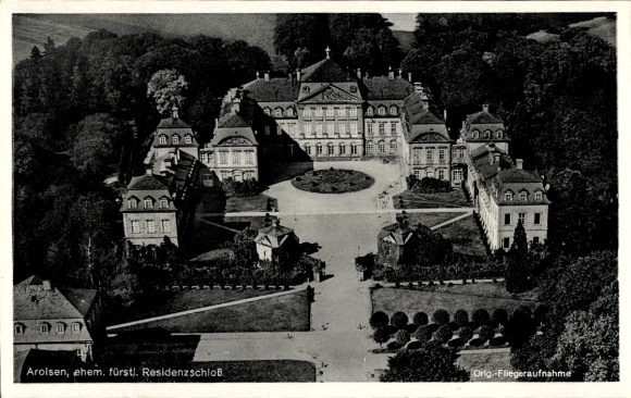 Postcard Bad Arolsen in Hessen, Princely Residence Palace, aerial photograph