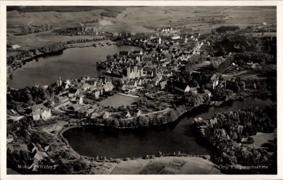 Postcard Bad Waldsee in Upper Swabia Baden Württemberg, aerial photograph