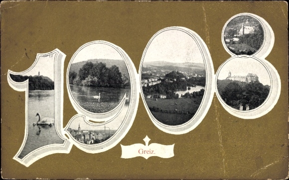 Ak Greiz im Vogtland Thüringen, Ortsansichten, Jahreszahl 1908