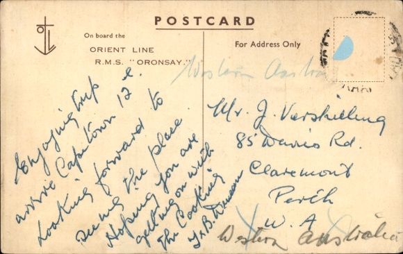 Ak Steamer RMS Oronsay, Steamboat, Orient Line