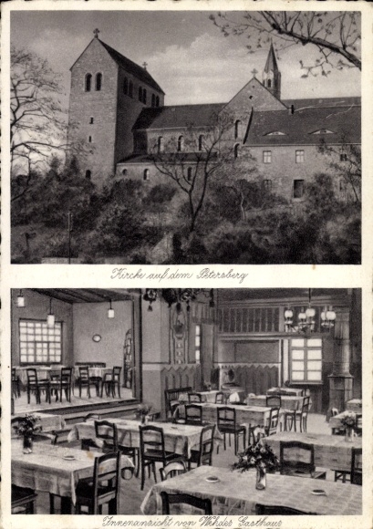 Ak Petersberg im Saalekreis, Kirche auf dem Petersberg, Innenansicht Wähdes Gasthaus