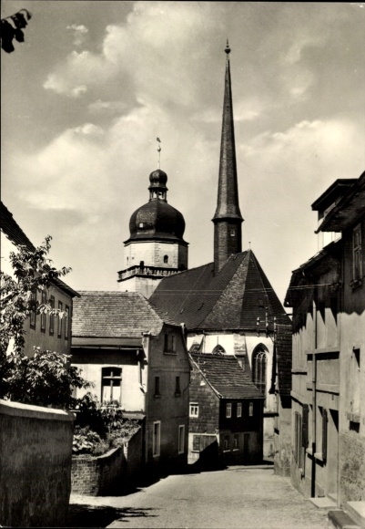 Ak Gößnitz in Thüringen, Waldenburger Straße, Kirche
