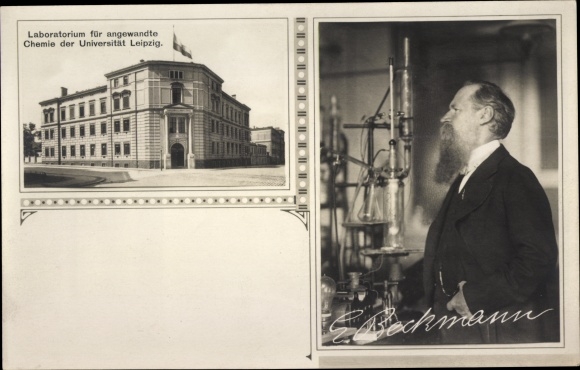 Postcard Leipzig in Saxony, laboratory for applied chemistry, Beckmann, laboratory
