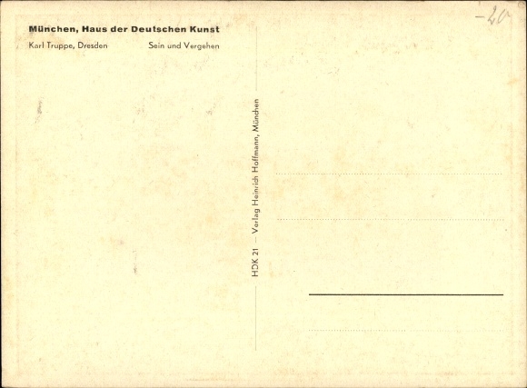 Artist Postcard troops, Karl, being and passing away, HDK 21