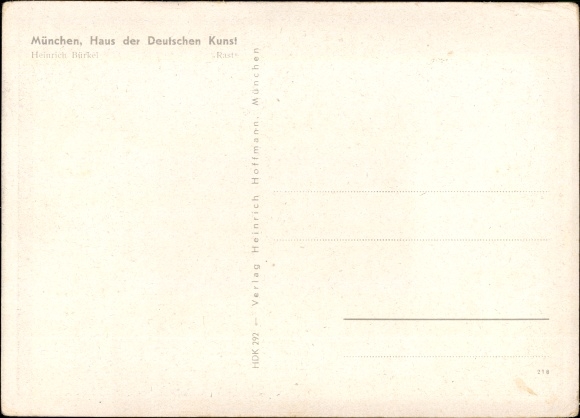 Artist PC Bürkel, Heinrich, Rast, HDK 292