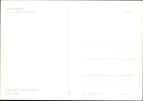 Postcard Sosa Eibenstock in the Ore Mountains, consumption restaurant Meiler, interior