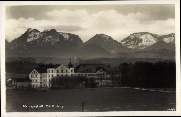 Postcard Ströbing Bad Endorf in Chiemgau Upper Bavaria, sanatorium, mountains