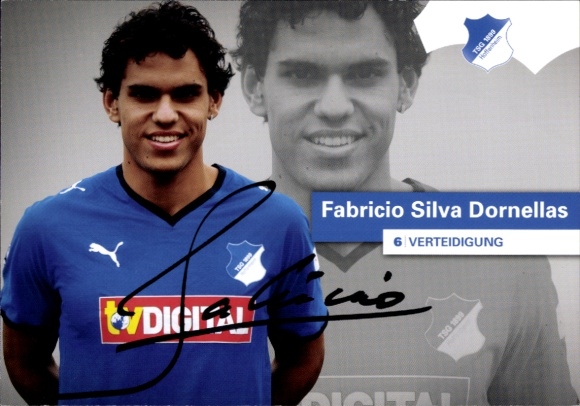 Autogrammkarte Fußballer Fabricio Silva Dornellas, TSG 1899 Hoffenheim, Autogramm