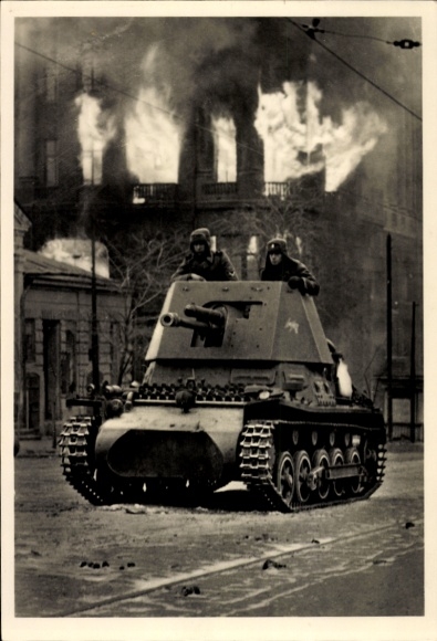 Postcard Waffen-SS, captured after hard fighting, Panzer Marder