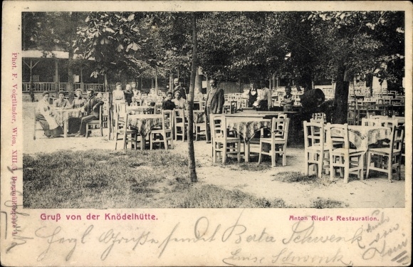 Ak Wien 14. Penzing, Anton Riedl's Restauration Knödelhütte