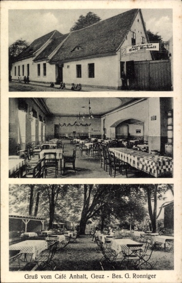 Ak Geuz Köthen in Anhalt, Café Anhalt, Bes. G. Ronniger