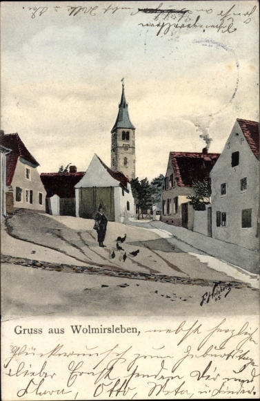 KP artysty Holzberg, F., Wolmirsleben w powiecie Salzland, część lokalna, kościół