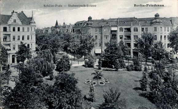 Postcard Berlin Schöneberg Friedenau, Schillerplatz, Stubenrauchstraße