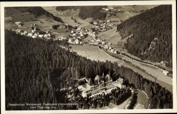 Ak Todtmoos im Schwarzwald, Sanatorium Wehrawald, Fliegeraufnahme