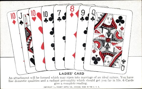 Postcard Playing Cards, Card Reading, Men's Card