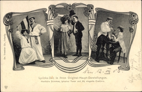 Postcard Lyricka-Duo in their original main performances, Variety