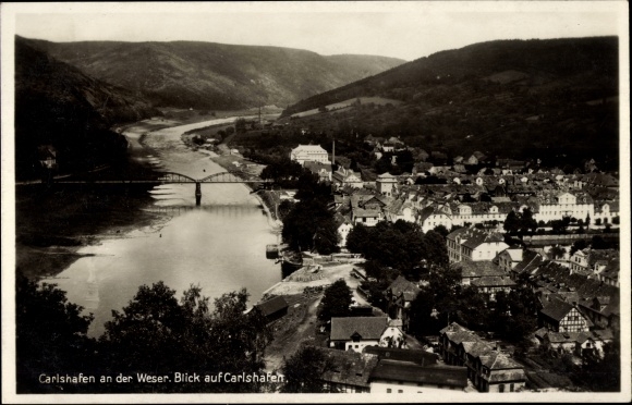 Postcard Bad Karlshafen on the Weser, view of the town
