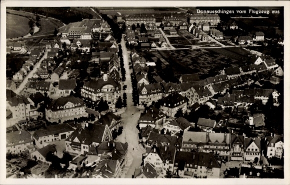 Postcard Donaueschingen in the Black Forest, aerial photograph