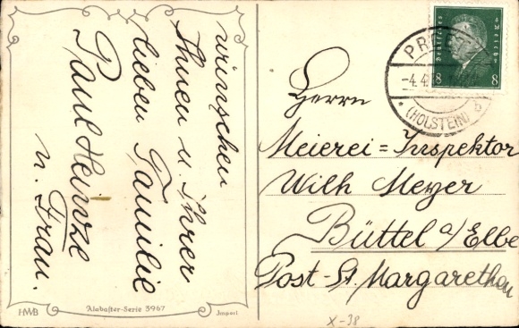Postcard Altfriedstein Niederlößnitz Radebeul, Hannes Petersen Happy Easter