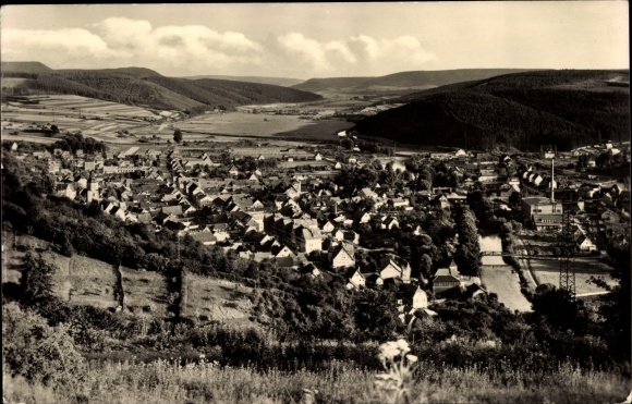 Postcard Wasungen in the Thuringian Forest, Panorama