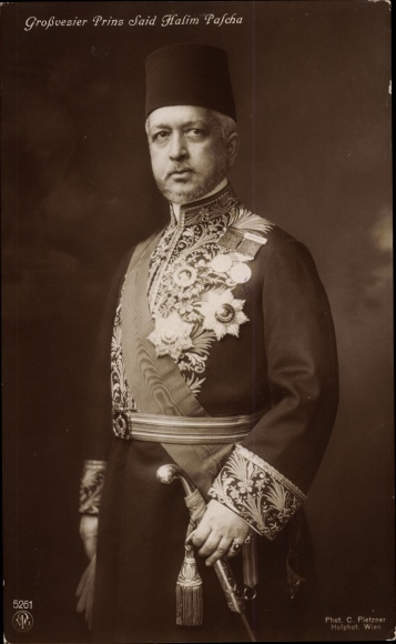 Postcard Grand Vizier Prince Said Halim Pascha, portrait in uniform, order
