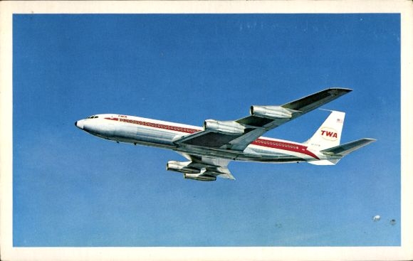 Postcard American passenger aircraft, Trans World Airlines, TWA Star Stream