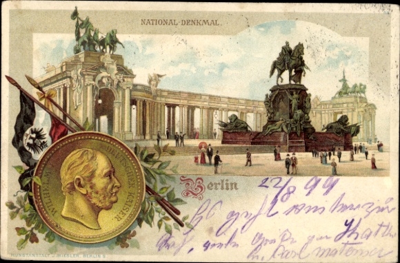 litho Berlijn, nationaal monument, Kaiser Wilhelm I.