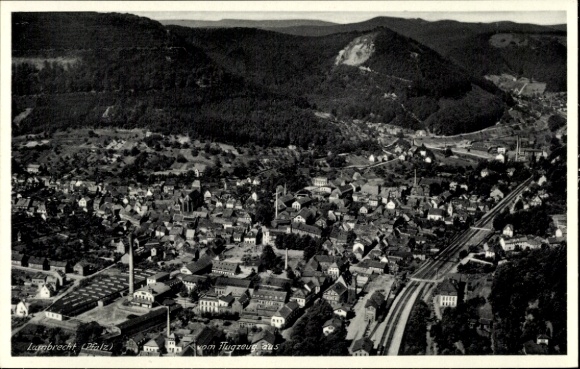 Postcard Lambrecht in der Pfalz, aerial photograph