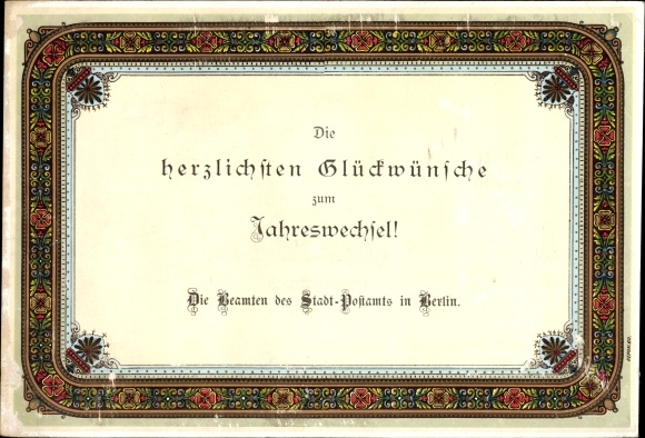 Postkantoor Nieuwjaarsgroet - De ambtenaren van het stadspostkantoor in Berlijn rond 1890