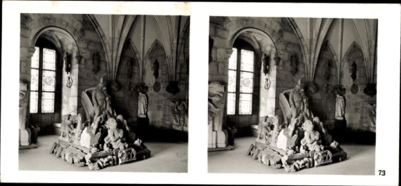 Stereo spatial image photo Praha Prague, Old Town, Powder Tower, tower room on the 1st floor, lapidarium