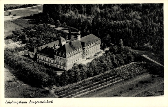 Postcard Langensteinbach Karlsbad in Baden, Echolungsheim aerial view, beautiful architecture