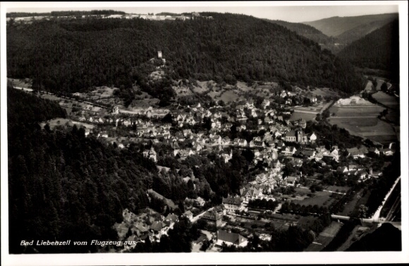 Postcard Bad Liebenzell in the Black Forest, aerial photograph